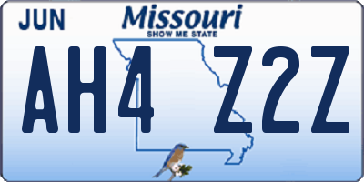 MO license plate AH4Z2Z