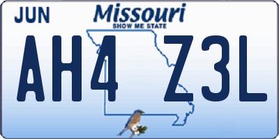 MO license plate AH4Z3L