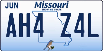 MO license plate AH4Z4L
