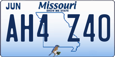 MO license plate AH4Z4O