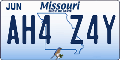 MO license plate AH4Z4Y
