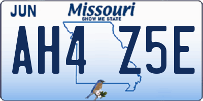 MO license plate AH4Z5E