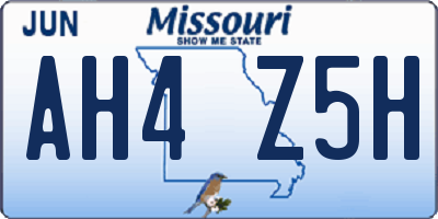 MO license plate AH4Z5H