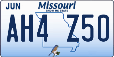 MO license plate AH4Z5O