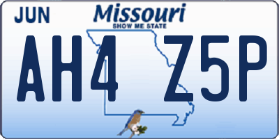 MO license plate AH4Z5P