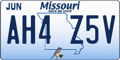 MO license plate AH4Z5V