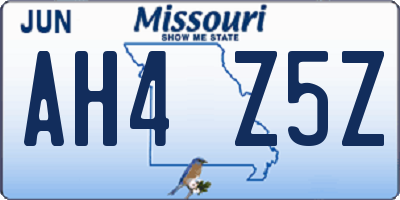 MO license plate AH4Z5Z