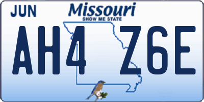MO license plate AH4Z6E