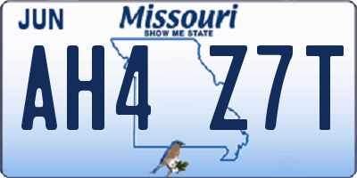 MO license plate AH4Z7T