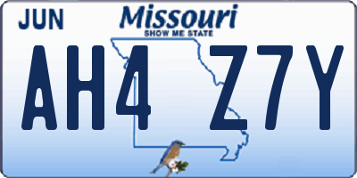 MO license plate AH4Z7Y