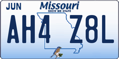 MO license plate AH4Z8L