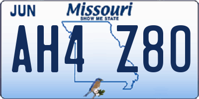 MO license plate AH4Z8O