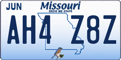 MO license plate AH4Z8Z