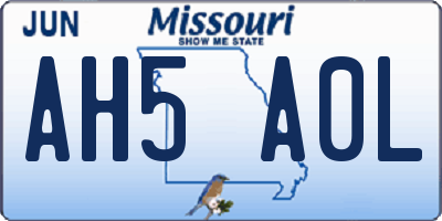 MO license plate AH5A0L