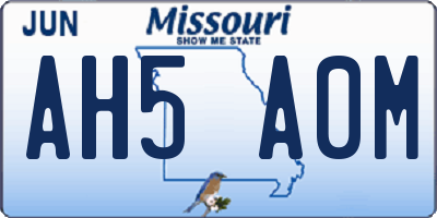 MO license plate AH5A0M