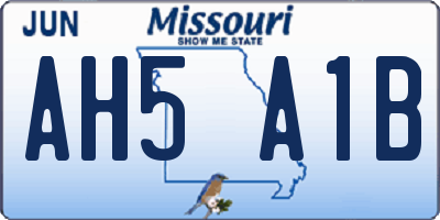 MO license plate AH5A1B
