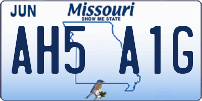 MO license plate AH5A1G