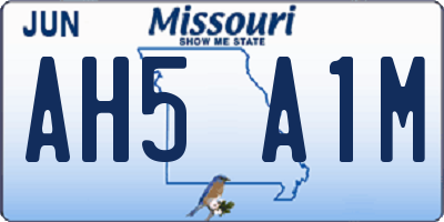 MO license plate AH5A1M