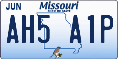 MO license plate AH5A1P