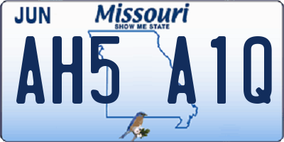 MO license plate AH5A1Q