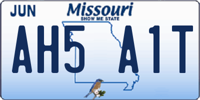 MO license plate AH5A1T