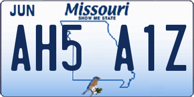 MO license plate AH5A1Z
