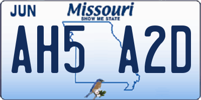 MO license plate AH5A2D