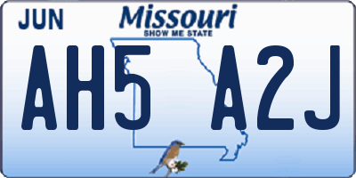 MO license plate AH5A2J
