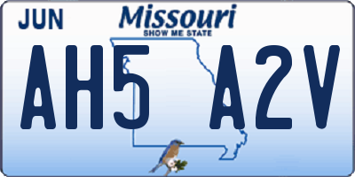 MO license plate AH5A2V