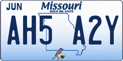MO license plate AH5A2Y