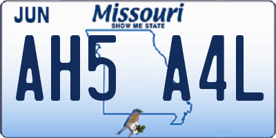 MO license plate AH5A4L