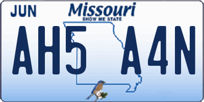 MO license plate AH5A4N