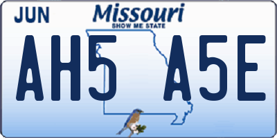 MO license plate AH5A5E