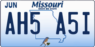 MO license plate AH5A5I