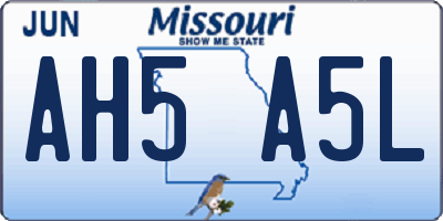MO license plate AH5A5L