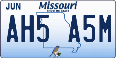 MO license plate AH5A5M
