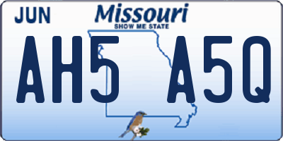MO license plate AH5A5Q