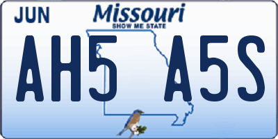 MO license plate AH5A5S