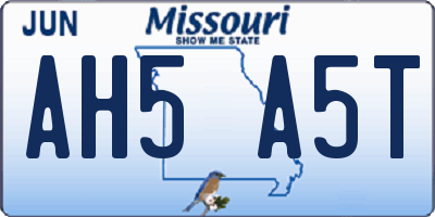 MO license plate AH5A5T