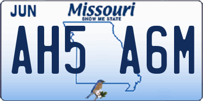 MO license plate AH5A6M