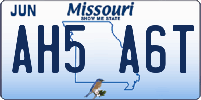 MO license plate AH5A6T