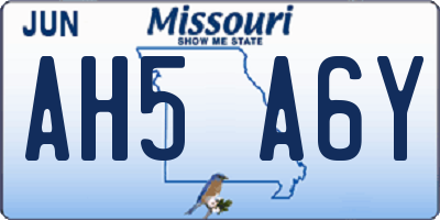 MO license plate AH5A6Y