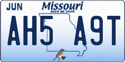 MO license plate AH5A9T