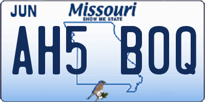 MO license plate AH5B0Q