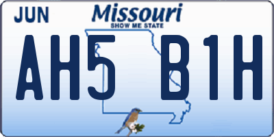 MO license plate AH5B1H