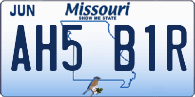 MO license plate AH5B1R