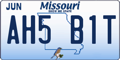 MO license plate AH5B1T