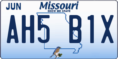 MO license plate AH5B1X