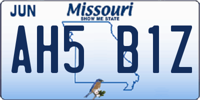 MO license plate AH5B1Z