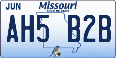 MO license plate AH5B2B